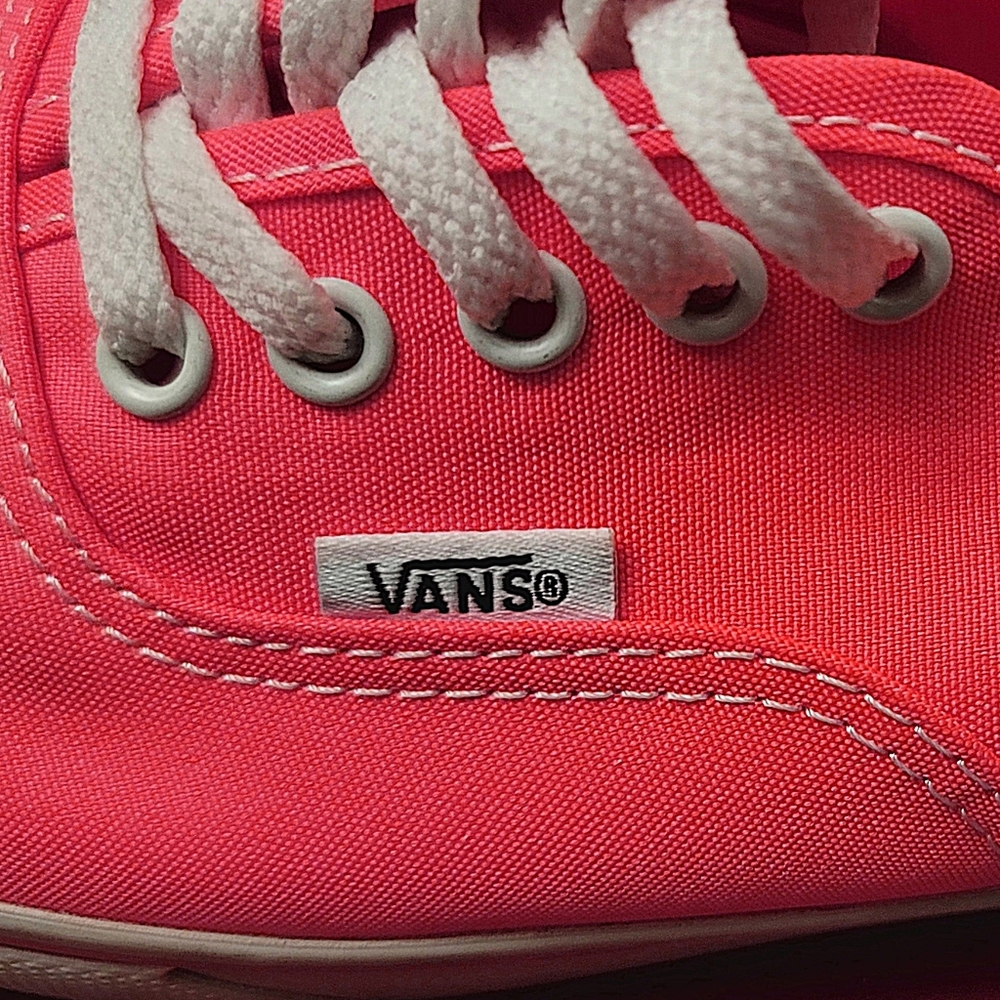 Vans Unisex Authentic Lo Pro Neon Coral Sneakers Women Sz 8 Men Sz 6.5 - Picture 10 of 14